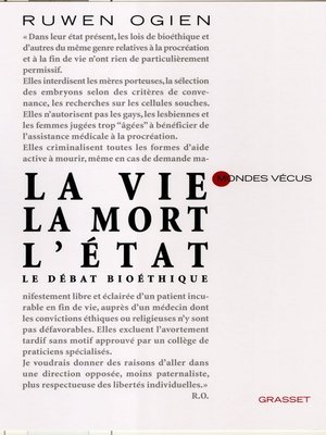 cover image of La vie, la mort, l'Etat